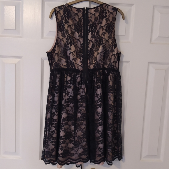 Black Lace Overlay Sleeveless Dress - Picture 7 of 7